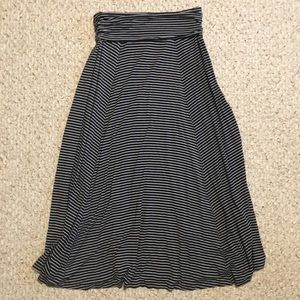 Gap Navy & White Striped Maxi Skirt